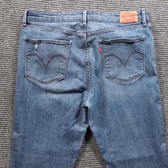 Levi's Mid Rise Skinny Jeans Women's 32x26 Blue Raw Hem Stretch - Picture 5 of 9